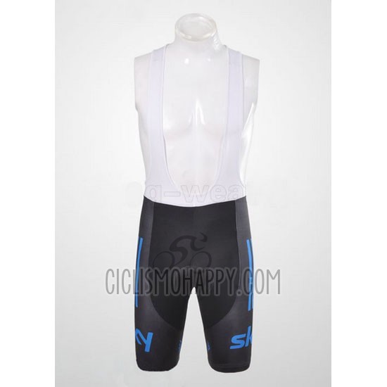 Sky Cycling Jersey Bib Short 2012 Short Sleeve Black and Blue